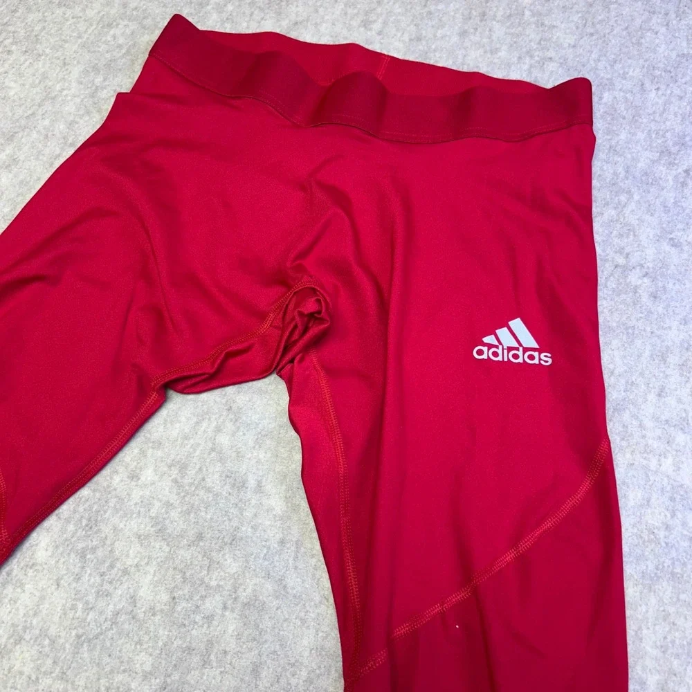 Adidas Alphaskin Aeroready Men's Red Athletic Compression Leggings Tights XL‎